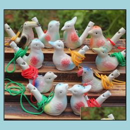 Party Favour Event Supplies Festive Home Garden Bird Shape Whistle Children Ceramic Water Ocarina Arts And C Dh2Jg