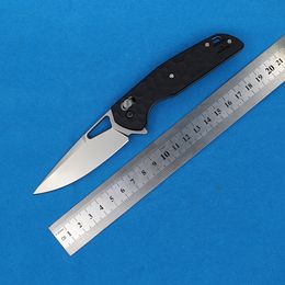 1Pcs R5317 Flipper Folding Knife D2 Titanium Coating Drop Point Blade G-10 With Stainless Steel Sheet Handle Ball Bearing Fast Open Pocket Knives