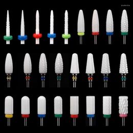 Nail Art Equipment 1PCS Ceramic Drill Bit Rotary Burr Electric Manicure Machine Accessories Polish Remover Milling Cutter File Tool Prud22