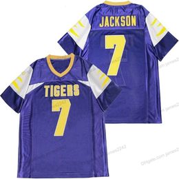 Nikivip Custom Lamar Jackson #7 High School Football Jersey Men's Stitched Purple Any Size 2XS-5XL Name Or Number