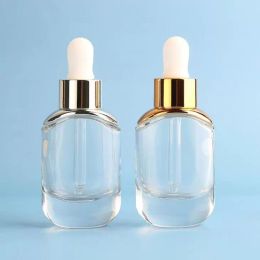 Fashion glass dropper bottle 30ml clear essential oil cosmetic container packaging 1oz hotsale