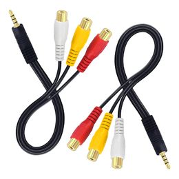 10pcs 1.5M Car Backup Camera RCA Female TO Gold 2.5mm GPS AV-in Converter Cable