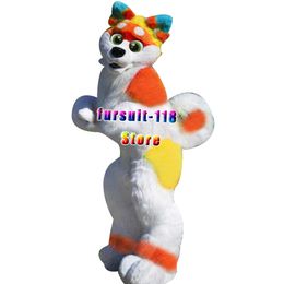 Fursuit Long-haired Husky Dog Fox Wolf Mascot Costume Fur Cartoon Character Doll Halloween Party Cartoon Set Shoe #271