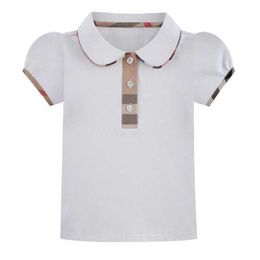 Sommermädchen T-Shirts Cotton Girl Turndown Kragen T-Shirt Preppy Kids Kurzarm Tops Tees Kinder Casual Boys T-Shirts Shirt