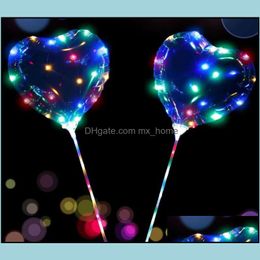Other Event Party Supplies Festive Home Garden Love Heart Star Shape Led Light Bobo Balloo Dhzqi