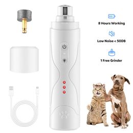 Electric Dog Nail Clippers for Dog Nail Grinders Rechargeable USB Charging Low Noise Pet Cat Paws Nail Grooming Trimmer Tools 220423