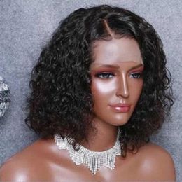 Brazilian 13x4 Lace Front Bob Wigs Pre Plucked Baby Hair Deep Wave Short Water Wave Curly Wig