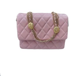 Classic Mini Flap Lambskin Coin Quilted Bags Mandarin Duck Lock Gold Metal Chain Shoulder Handbags Multi Pochette Designer Pocket Clutch 20X15CM