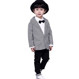Bpys Suit Set Plaid Jacket Pants Clothing For Boy Patchwork Toddler Clothes For Girls Spring Autumn Kid Clothes 210412