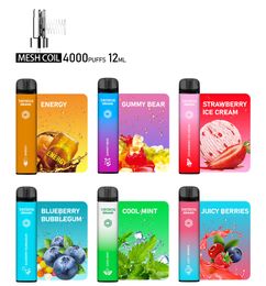 JC Shenzhen Factory Direct Selling Customised Flavours 0% 2% 5%NIC Rechargeable 650mAh 4000Puffs Bars Vaporizer Disposable Vape Pod Pen Electronic Cigarette