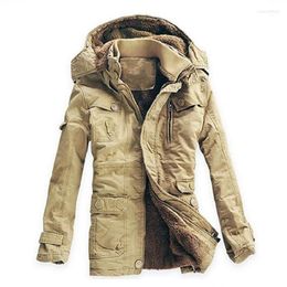 Men's Down & Parkas Wholesale- Plus Size 5XL Winter Thick Coat Men Cotton Fur Collar Russian Long Mens Slim Fit Fashion Outcoat Warm Snow Ja
