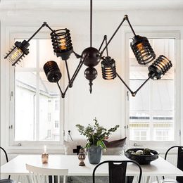 Pendant Lamps Nordic Retro Lights Industrial Edison Light Fixtures Vintage Spider Lamp Loft Antique Adjustable Industrie LightPendant