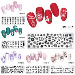 nail UV gel polish Templates Stamping Plate on nails Flower snow Christmas series for manicure