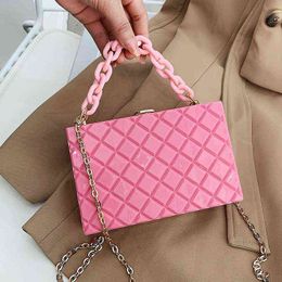 Evening Bags Fashion Acrylic Women Clutches Purse Unique Design Pattern Evening Bag High Quality Chain Shoulder Bag 220323