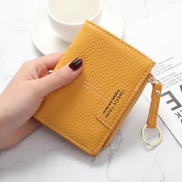 Wallets Women Short Wallet Fashion Lychee Pattern Coin Purse Zipper Money Bags For Ladies Female Card Pocket With Leather Monedero MujerWall