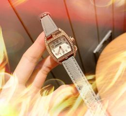 Hottest fashion womens watch 37mm diamonds ring bezel Sapphire Cystal Ladies genuine leather waterproof popular all the crime watches gifts