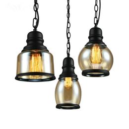 Pendant Lamps Nordic Country Simple Loft Living Room Restaurant Bar Clothing Store Industrial Style Retro Glass LampsPendant