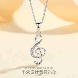 Pendant Necklaces Fashion Personality Simple Note Temperament Silver Plated Music Symbol Collarbone Clavicle Chain MS011Pendant