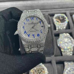 High Quality Fashion Mens Wrist Stainless Steel Waterproof Hip Hop Diamond Watch Luxury Wristwatch Automatic Mechanical Watches