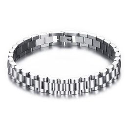 10mm 8.26'' Stainless Steel Bracelet Fashion Silver Wristband Chain Bangle For Mens women Gifts