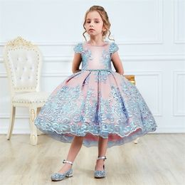 Year Costume Big Bow Kids Girl Wedding Dresses For Girls Princess Party Pageant Formal Prom Christmas 220422