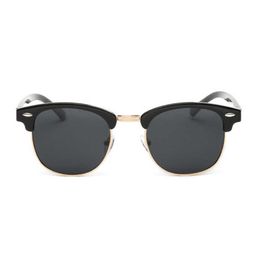 Polarized Semi-Rimless Sunglasses Men Women Vintage 2022Retro Rivet Classic Eyewear Brand Designer Sun Glasses For Male Female