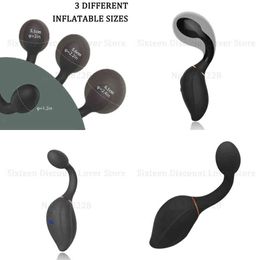 Nxy Anal Toys 2022 Automatic Inflatable Vibrating Plug Prostate Massager Vaginal Anus Expansion Butt Vibrator Sex for Men Woman 220506