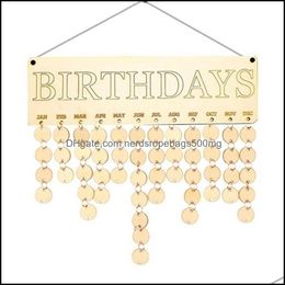 Party Decoration Event Supplies Festive Home Garden Best Presents For Mothers Wooden Family Birthday Reminder Calendar Board Diy Anniversa