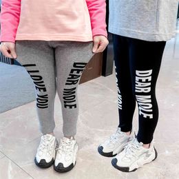 Pants For Girls Letter Girl Leggings Children Casual Style Children's Slim Pants Spring Autumn Children's Clothes 210412