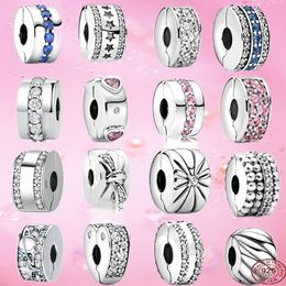 925 Silver Fit Pandora Charm 925 Bracelet Shining Clips Bead Charms charms set Pendant DIY Fine Beads Jewelry