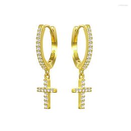 Stud Punk 925 Sterling Silver Earrings For Women Gold Zircon Girl Ear Bone Piercing Earring Men Cross Pendants Aretes R5Stud Odet22 Farl22