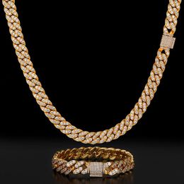 Chains Hip Hop Claw Setting 5A CZ Stone Bling Out 12mm Solid Cuban Miami Link Chain Necklace For Men Rapper Jewellery GiftChains ChainsChains