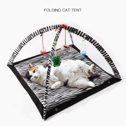 Cat Toys Pet Tent Dog Bed Toy House Portable Foldable Teepee Mobile Activity Pets Play Mat BlanketCat