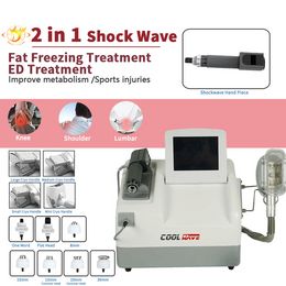 Portable 2 in 1 cryolipolysis fat freeze Loss Weight body slimming Radial ESWT low energy shock wave therapy for eretile dysfunction