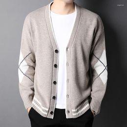 Men's Sweaters Cardigan Coat Men Cotton Sweater Long Sleeve V-Neck Loose Button Tops Fit Knitting Casual Style Clothing Q47Men's Olga22