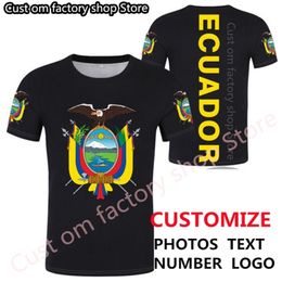 ECUADOR t shirt free custom made name number ecu t shirt nation flag ec spanish republic Ecuadorian college print p o clothing 220620