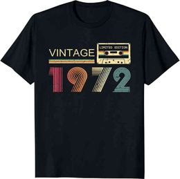 Vintage 1972 T Shirt erkekler için 50th doğum günü hediyeleri erkekler kocası komik retro ilham grafik tee gömlek