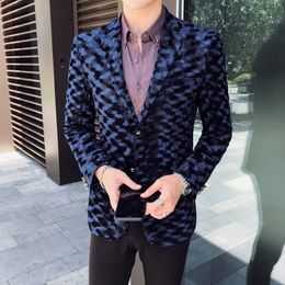 Blazer Hombre Plus Size 5xl Party Club Stage For Dj Singer Chaqueta Hombre Spring Autumn Leopard Print Blazer Masculino Men 201104