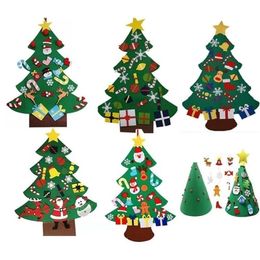 Creative DIY Felt Christmas Tree Year Gifts Kids Toys Artificial Wall Hanging Ornaments Decoration for Home Y201020