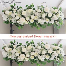 50/100CM DIY Wedding Flower Wall Arrangement Supplies Silk Peonies Rose Artificial Floral Row Decor Marriage Iron Arch Backdrop 220408