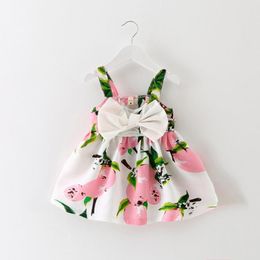 lemon baby UK - Girl's Dresses Summer Baby Girl Dress Lemon Print Born Infant Christening Gowns Princess Birthday For GirlGirl's