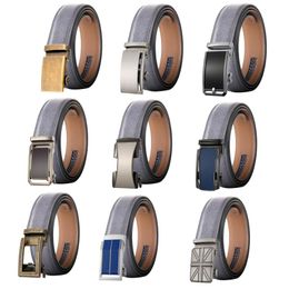 Belts Belt Men Top Quality Genuine Luxury Leather For Strap Male Metal Automatic Buckle 3.5cm Gray G898