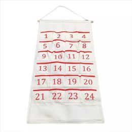 Sublimation Christmas Countdown Calendars Outdoor Decorations Linen Wall Hanging Calendar DIY