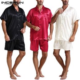 Fashion Men Pyjamas Sets Sleepwear Suit Soft Short Sleeve Homewear Tops Shorts Two Piece Men Loungewear Pyjama Plus Size S-5XL T200813