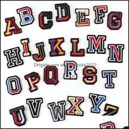 Sewing Notions Tools Apparel 3D Letters Embroidery Sew On Applique Patches English Alphabet Name Patch For Kids Bags Clothing Diy Accessor