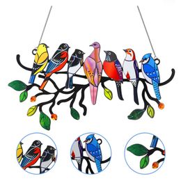 Birds painted window ornaments pendant Home decor acrylic spring bird window mother's Day ornament