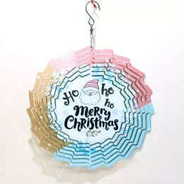 Stock 20cm 25cm Aluminium Sublimation DIY Wind Spinner Home Christmas Decors Double Sided Circle Garden Wind Chimes