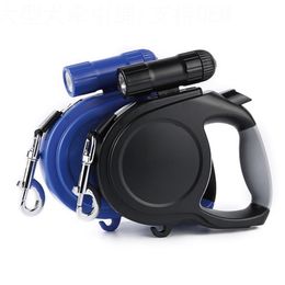 2 Colours Dog Retractable Leash ABS Medium Big Automatic Lead for Large With LED LJ201111