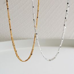 Chains Korean Version Of The Niche Design Three-layer Spacer Necklace S925 Sterling Silver Jewelry INS Cold Wind Multi-layered NecklaceChain