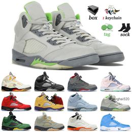 Authentic Jumpman 5 Men Trainers Basketball Shoes Designer Women 5s Sneakers Racer Blue Easter Camo Anthracite Green Bean US 13 Blue Bird jorda jordens